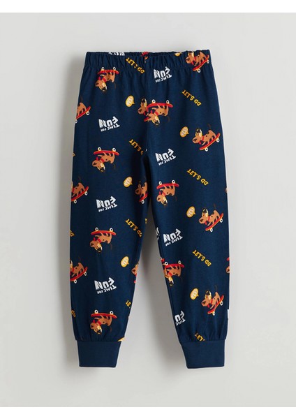 Lcw Kids Gri Beli Lastikli Baskılı Erkek Çocuk Pijama Takım