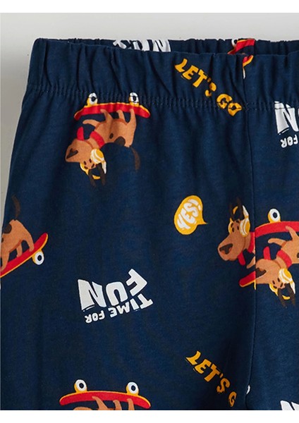 Lcw Kids Gri Beli Lastikli Baskılı Erkek Çocuk Pijama Takım