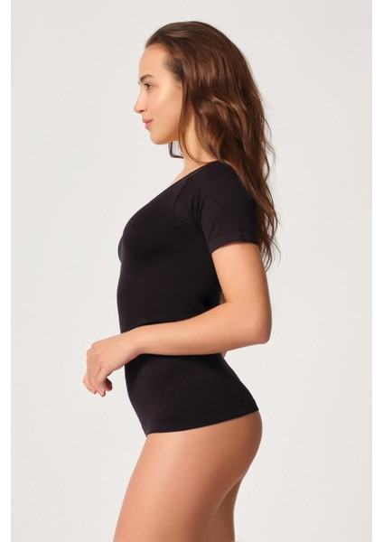 Siyah Mı Emay 5004 Soft Yarım Kollu Atlet