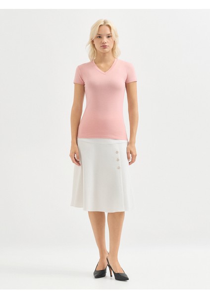 Kadın Regular Fıt Tişört-Pembe modelleri