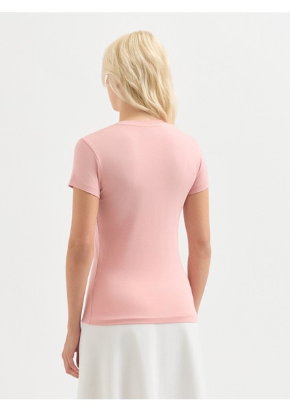 Kadın Regular Fıt Tişört-Pembe fırsatları
