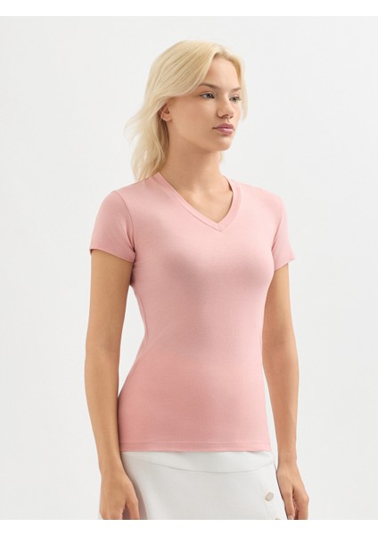 Kadın Regular Fıt Tişört-Pembe indirimleri
