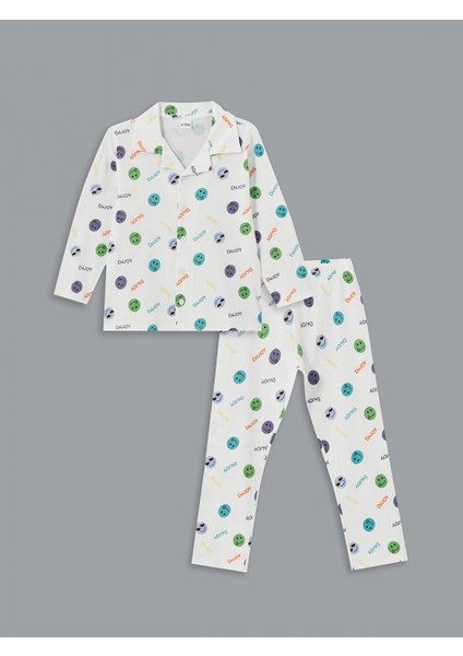 Lcw Kids Ekru Resort Yaka Erkek Çocuk Pijama Takım
