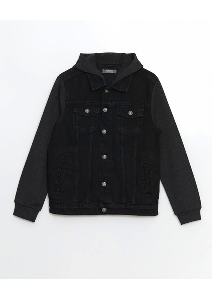 Lcw Kids Siyah Kapüşonlu Erkek Çocuk Jean Ceket