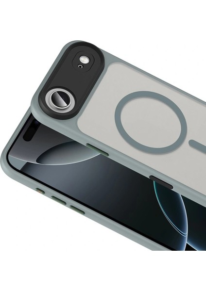 Apple iPhone 17 Air Kılıf Mat Arka Yüzey Wireless Şarj Özellikli Redclick Flet M-Safe Kapak modelleri