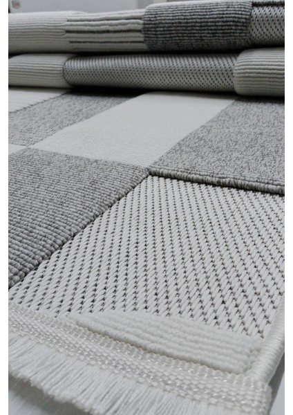 Bukle Soft Twister 0455G Gri-Beyaz Yolluk Salon Antre Koridor Halısı Yumuşak Dokuma Makine Halısı fiyatları
