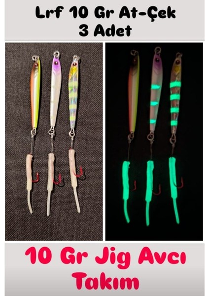 Lrf 10 gr At-Çek Jig Avcı Takım ( Uv Glow ) - 3 Adet
