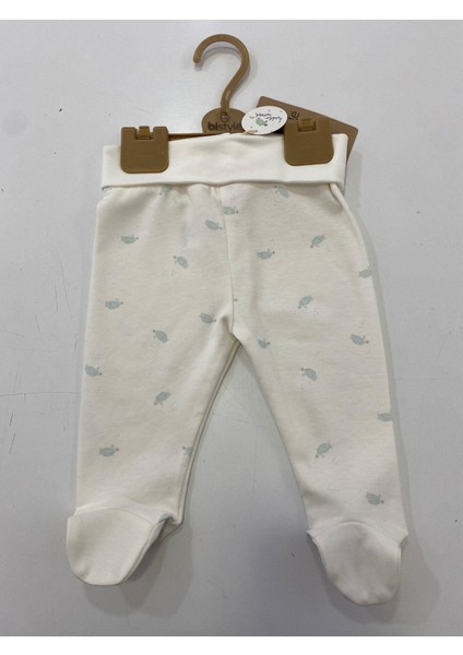 Pantolon Patikli Hello World Mint - Ekru