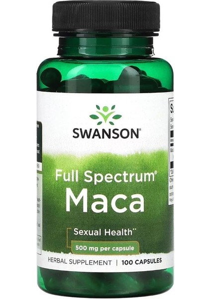 , Full Spectrum Maca, 500 Mg 100 Kapsül