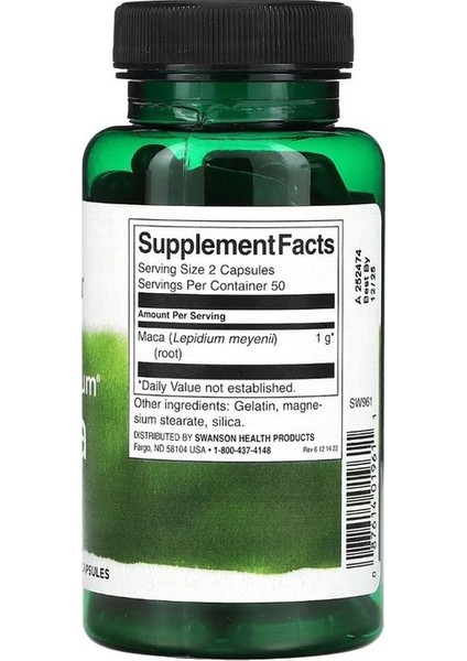 , Full Spectrum Maca, 500 Mg 100 Kapsül fiyatları