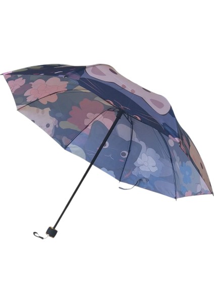 Emoji Kedi Desenli Şemsiye Rüzgara Dayanıklı Manuel Bayan Şemsiyesi modelleri