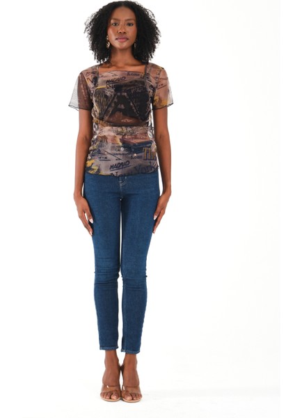 Kare Yaka Tül Bluz fiyatları