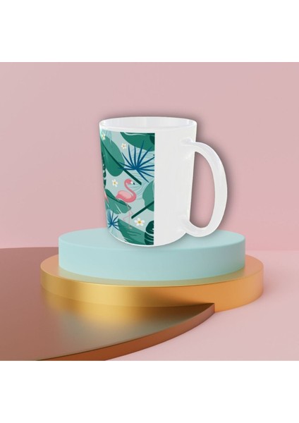 Şirin Pastel Renkli Flamingo Desenli Tasarım Kupa indirimleri