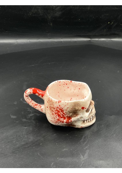 El Yapımı Kuru Kafa Seramik Espresso Bardağı – 150 ml | Siyah & Kırmızı | Dekoratif & Kullanışlı indirimleri