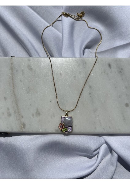 Mor Detaylı Gold Sanat Kolye fiyatları