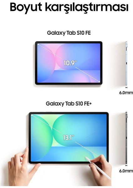 Galaxy Tab S10 Fe 8 Ram 128 GB Hafıza 10.9" Gri Tablet - Kalem Hediyeli indirimleri