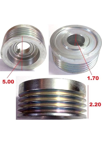 24 004003226X - Alternatör Kayış Kasnağı 4 Kanal Dış Çap:5cm En:2.2cm Iç Çap:1.7 1.3mpi Felıcıa 98-01