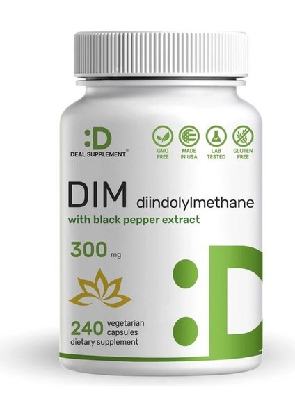 Dım With Black Pepper Extract 300MG, 240 Kapsül Usa Menşei- Dmmedicine'den