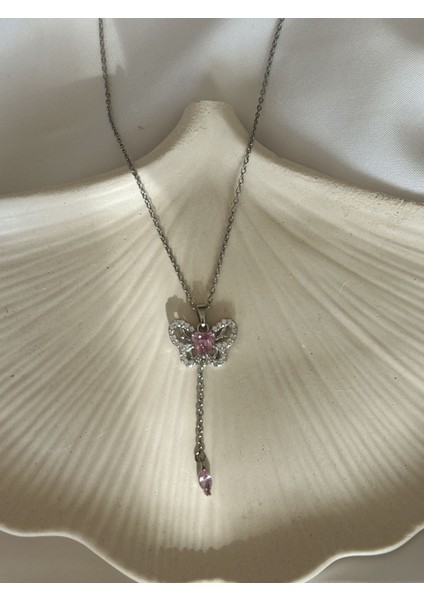 Pembe Kelebek Kolye fiyatları