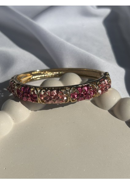 Fuşya Çiçek Kelepçe Bileklik fiyatları