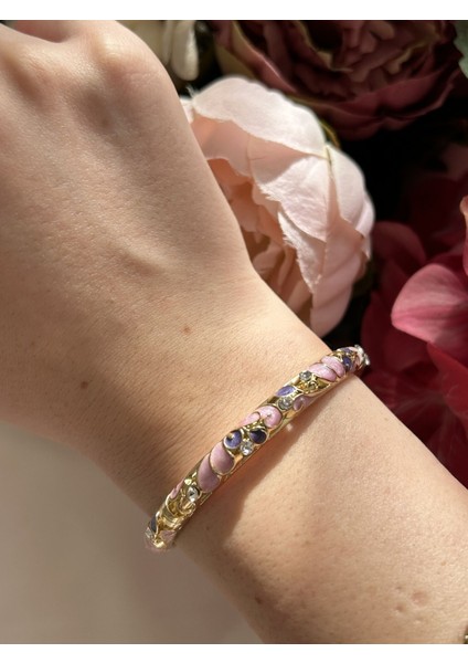 Mor Mineli Kelepçe Bileklik