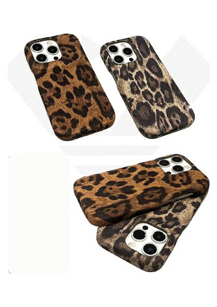 iphone Uyumlu Leopar Desenli Yumuşak Dokulu Telefon Kılıfı