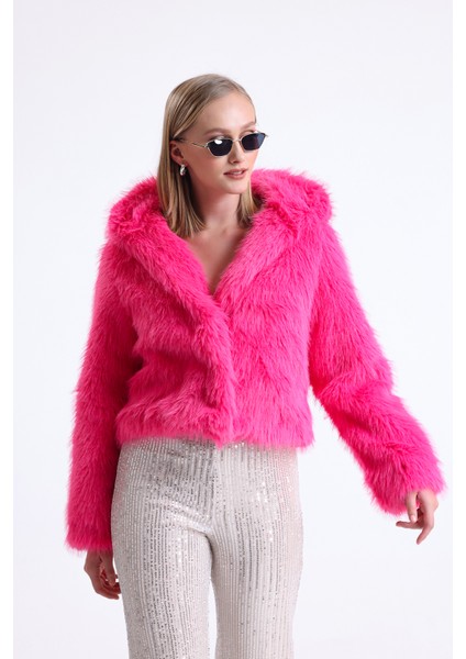 Kapüşonlu Kürk Crop Mont fırsatları