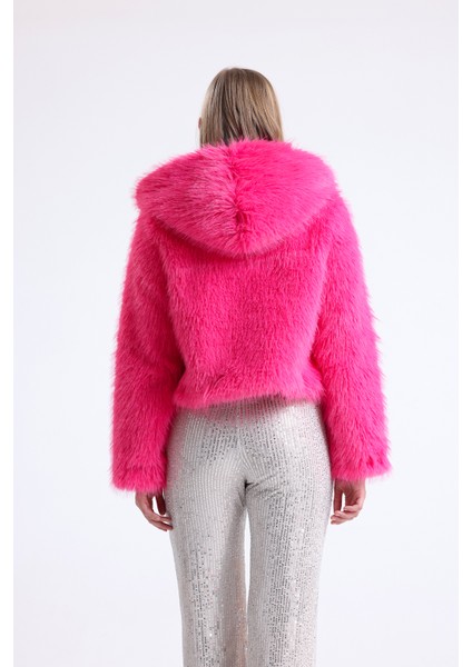 Kapüşonlu Kürk Crop Mont indirimleri