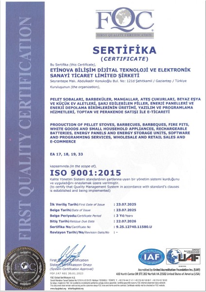 Eti-K6 Küçük Tarafı Camlı Fırınsız Odun ve Pelet Yakan Şömine Tipi Soba