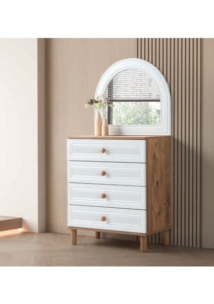 Bera 4 Çekmeceli Çiğdem Aynalı Şifonyer