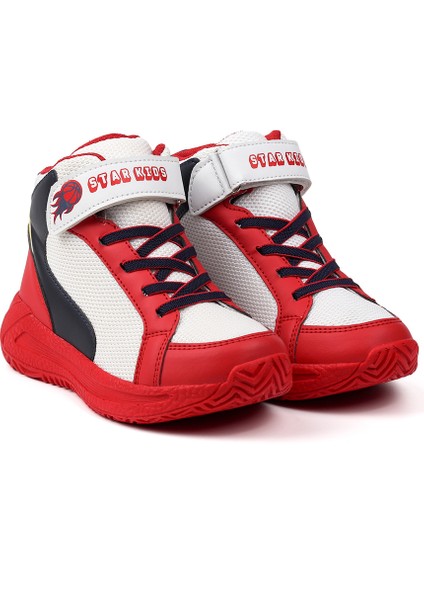 Unisex Çocuk Kırmızı Basket Spor Ayakkabı - Renkli, Rahat Günlük