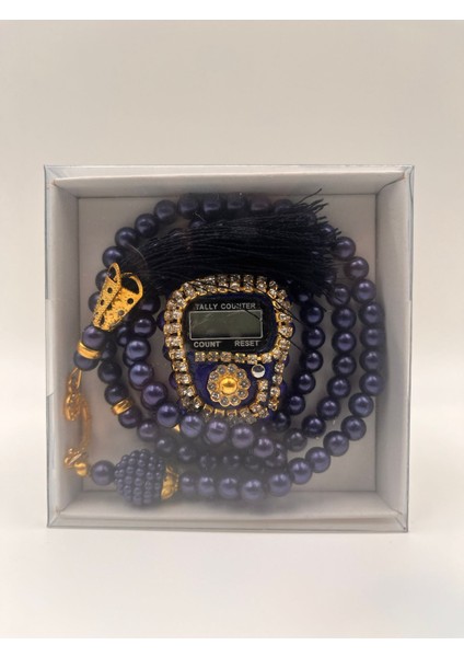 10 Adet Hediyelik (Mevlid Çeyizlik Hac Umre) Kutulu Tesbih ve Taşlı Zikirmatik Seti