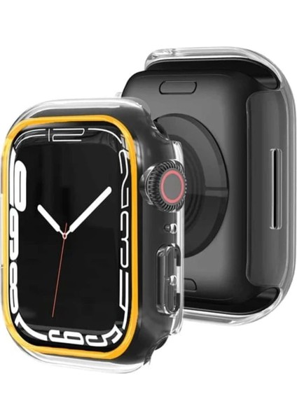 Apple Watch Se 3 Uyumlu Şeffaf Neon Detay Kasa ve Ekran Koruyucu Fosforlu Sert Pc Kasa fiyatları