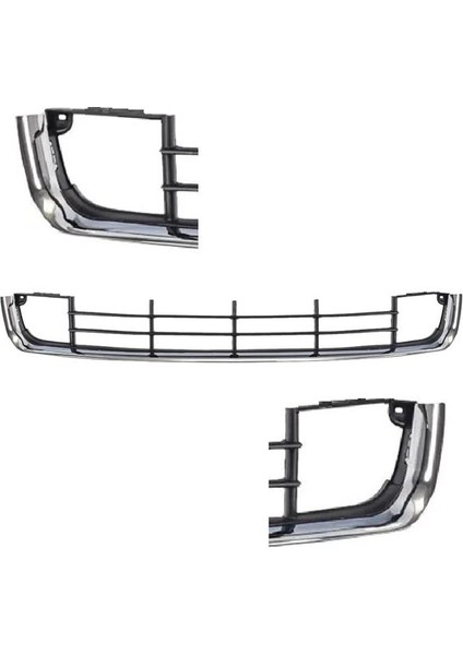 25 3T0853677X - Tampon Izgarası Orta Krom Çıtalı Superb 08-13