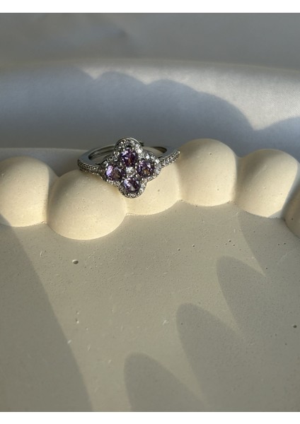 Zirkon Mor Yonca Yüzük fiyatları