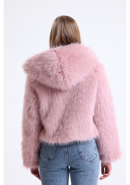 Kapüşonlu Kürk Crop Mont indirimleri