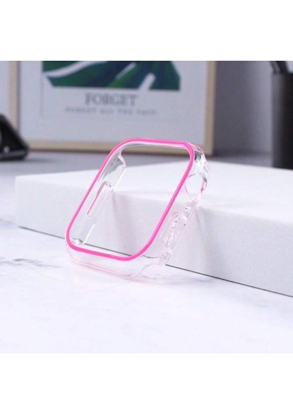 Apple Watch Se 3 Uyumlu Şeffaf Neon Detay Kasa ve Ekran Koruyucu Fosforlu Sert Pc Kasa fiyatları