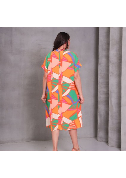 Kadın Büyük Beden V Yaka Elbise modelleri