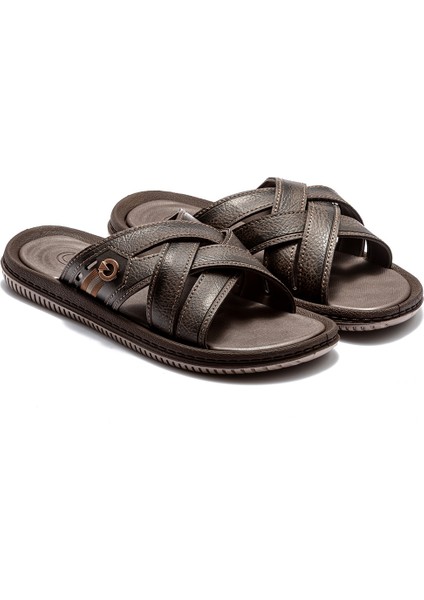 Essencial Slide Erkek Terlik Kahverengi 39/46