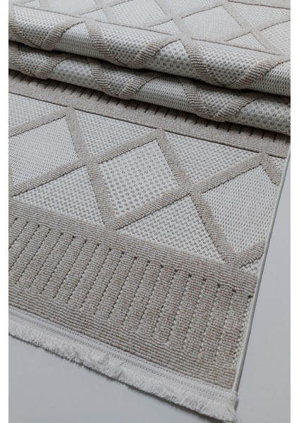 Bukle Soft Twister 0461G Bej-Beyaz Yolluk Salon Antre Koridor Halısı Yumuşak Dokuma Makine Halısı fiyatları