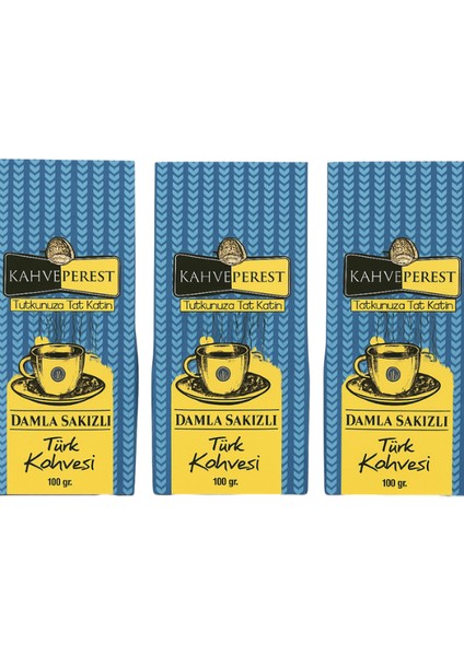 Damla Sakızlı Türk Kahvesi 3'lü 300GR. X3 (Ekonomik Paket)