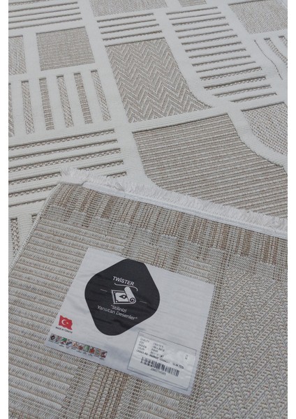 Bukle Soft Twister 0464G Bej-Beyaz Yolluk Salon Antre Koridor Halısı Yumuşak Dokuma Makine Halısı indirimleri