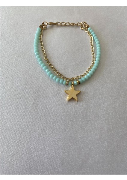 Yıldızlı Bileklik Su Yeşili Altın Renk fiyatları