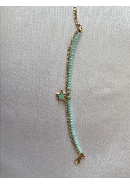 Yıldızlı Bileklik Su Yeşili Altın Renk fırsatları