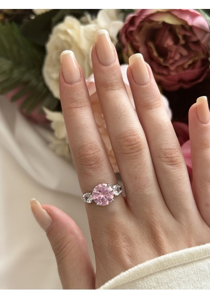 Pembe Zirkon Taş Yüzük