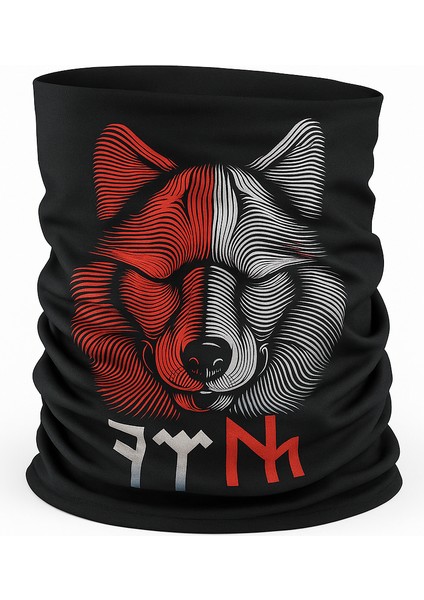 Kurt Baskılı Rüzgar Geçirmez Baf Boyunluk Unisex Buff Bandana Saç Bandı Maske