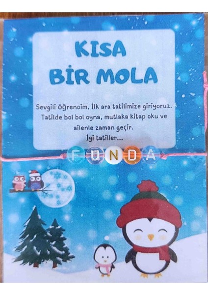 Kısa Bir Mola- Isimli Boncuk Öğrenci Bilekliği-10 Adet