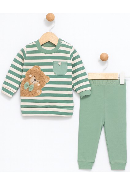 Ayıcık Nakışlı Bebe Pijama Takımı