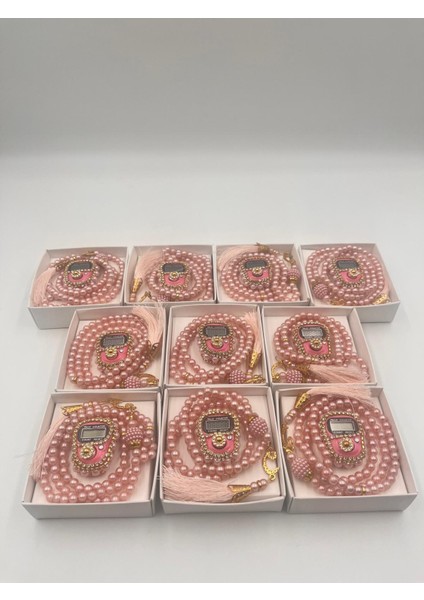 10 Adet Hediyelik Çeyizlik Şık Kutulu Tesbih ve Taşlı Zikirmatik Seti fiyatları