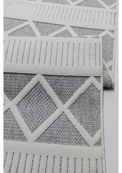 Bukle Soft Twister 0461G Gri-Beyaz Yolluk Salon Antre Koridor Halısı Yumuşak Dokuma Makine Halısı modelleri